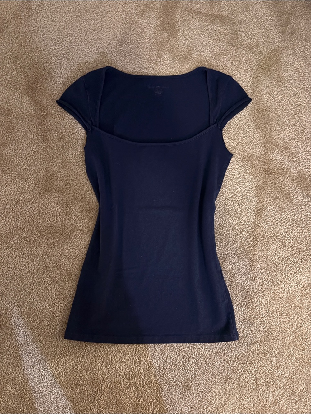 Brandy Melville Navy Square Neck Short Sleeve Ella Tee
